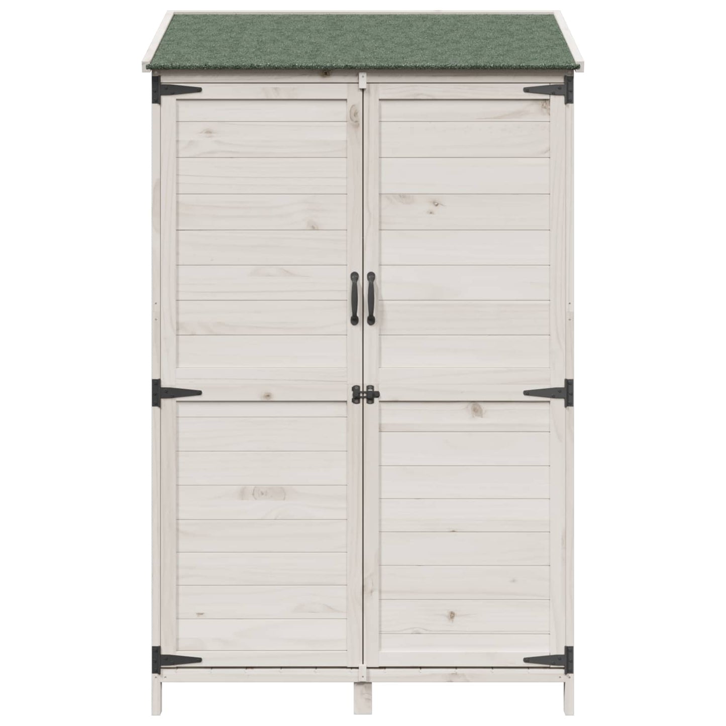 Tuinschuur Wit 106,5 x 56 x 176 cm Bewerkt hout