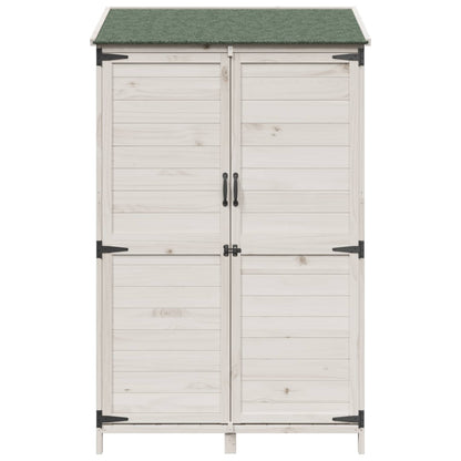 Tuinschuur Wit 106,5 x 56 x 176 cm Bewerkt hout