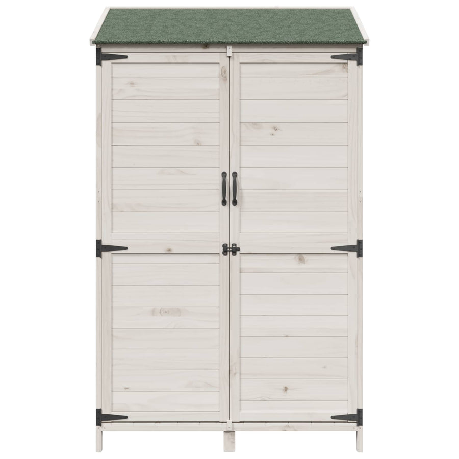 Tuinschuur Wit 106,5 x 56 x 176 cm Bewerkt hout