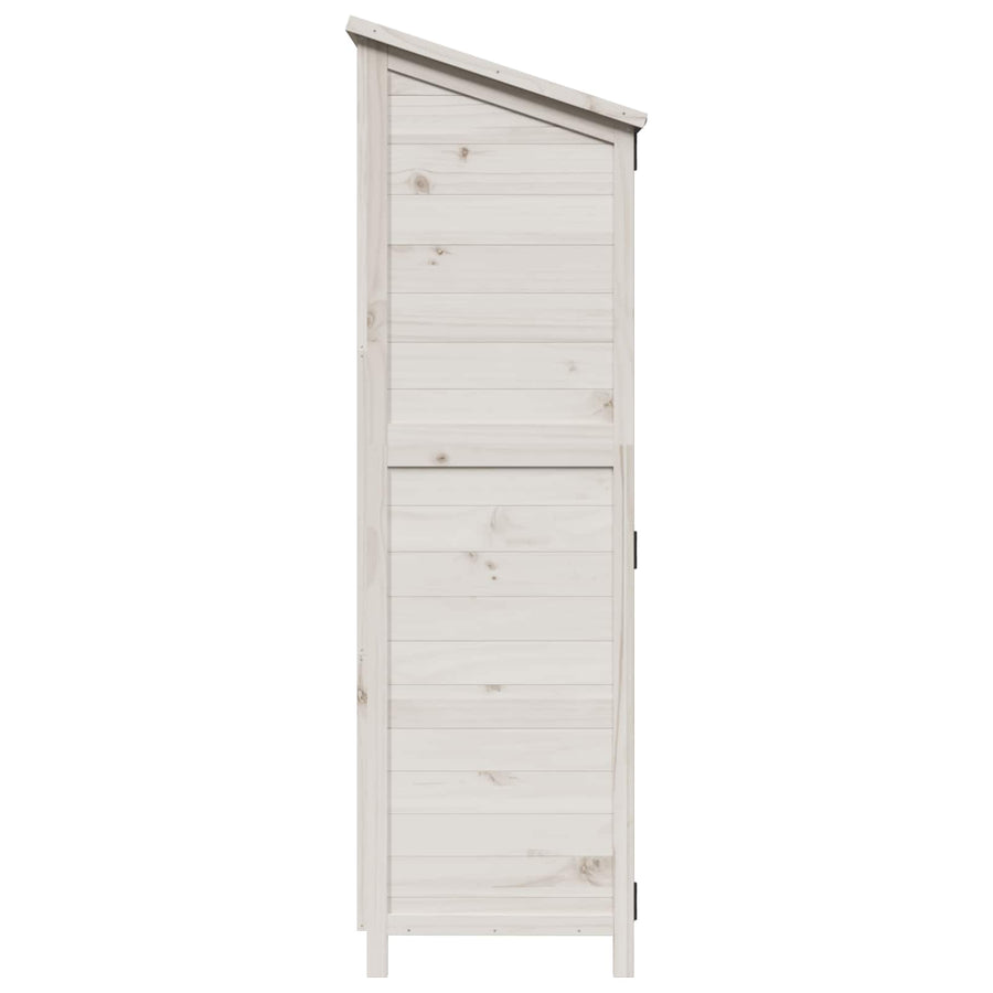 Tuinschuur Wit 106,5 x 56 x 176 cm Bewerkt hout