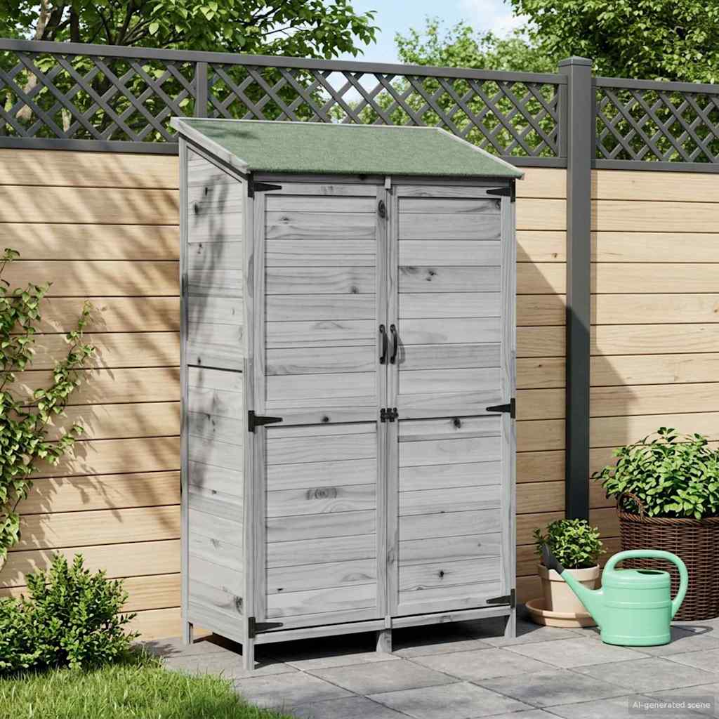 Tuinschuur Grijs 106,5 x 56 x 176 cm Bewerkt hout