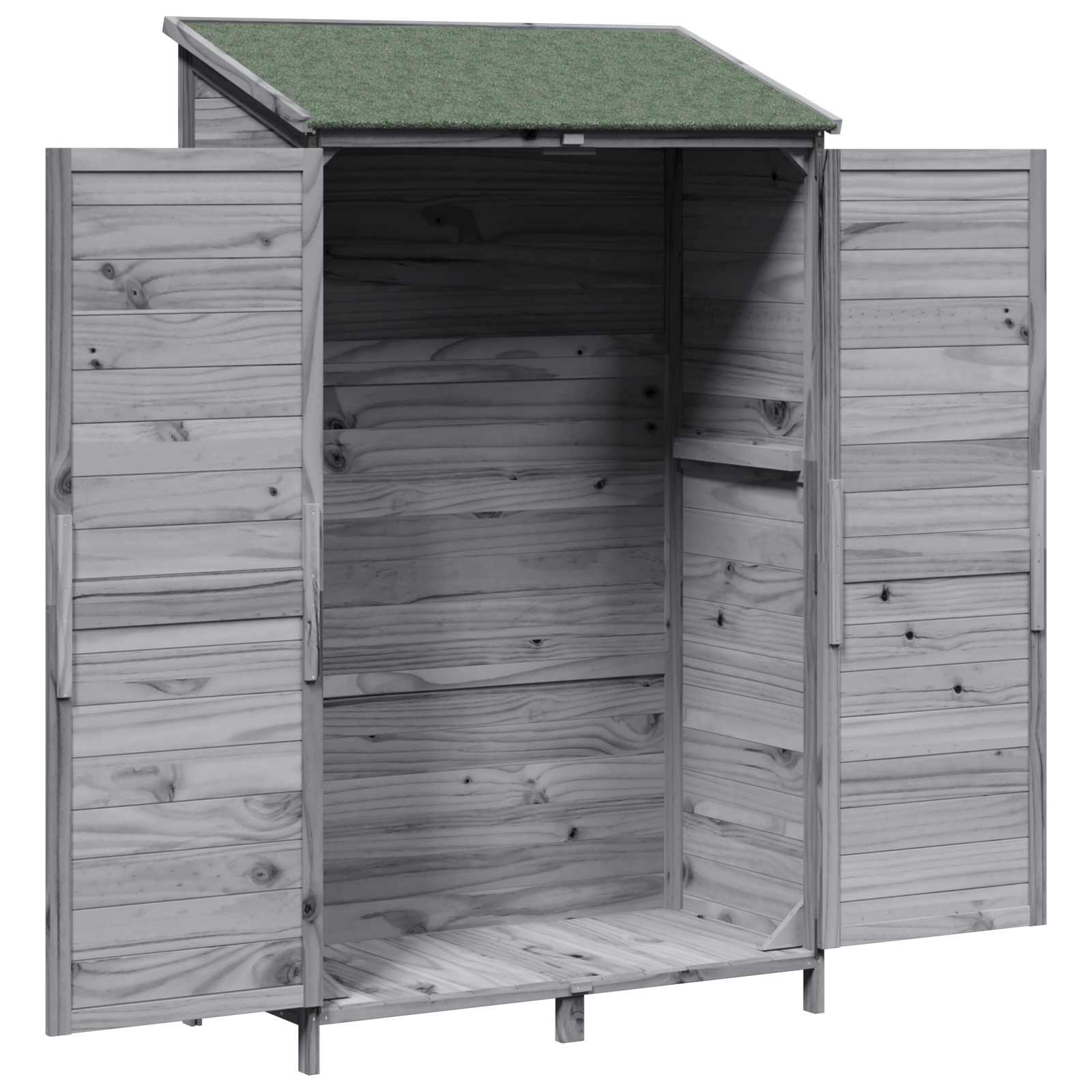 Tuinschuur Grijs 106,5 x 56 x 176 cm Bewerkt hout