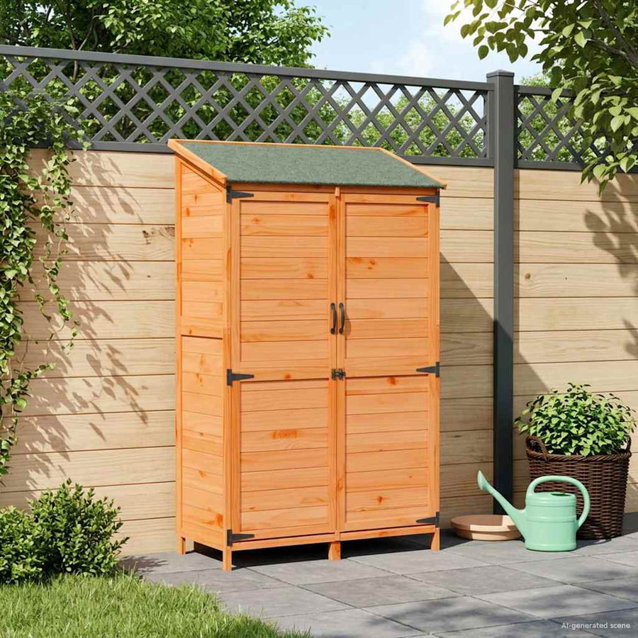 Tuinschuur Bruin 106,5 x 56 x 176 cm Bewerkt hout
