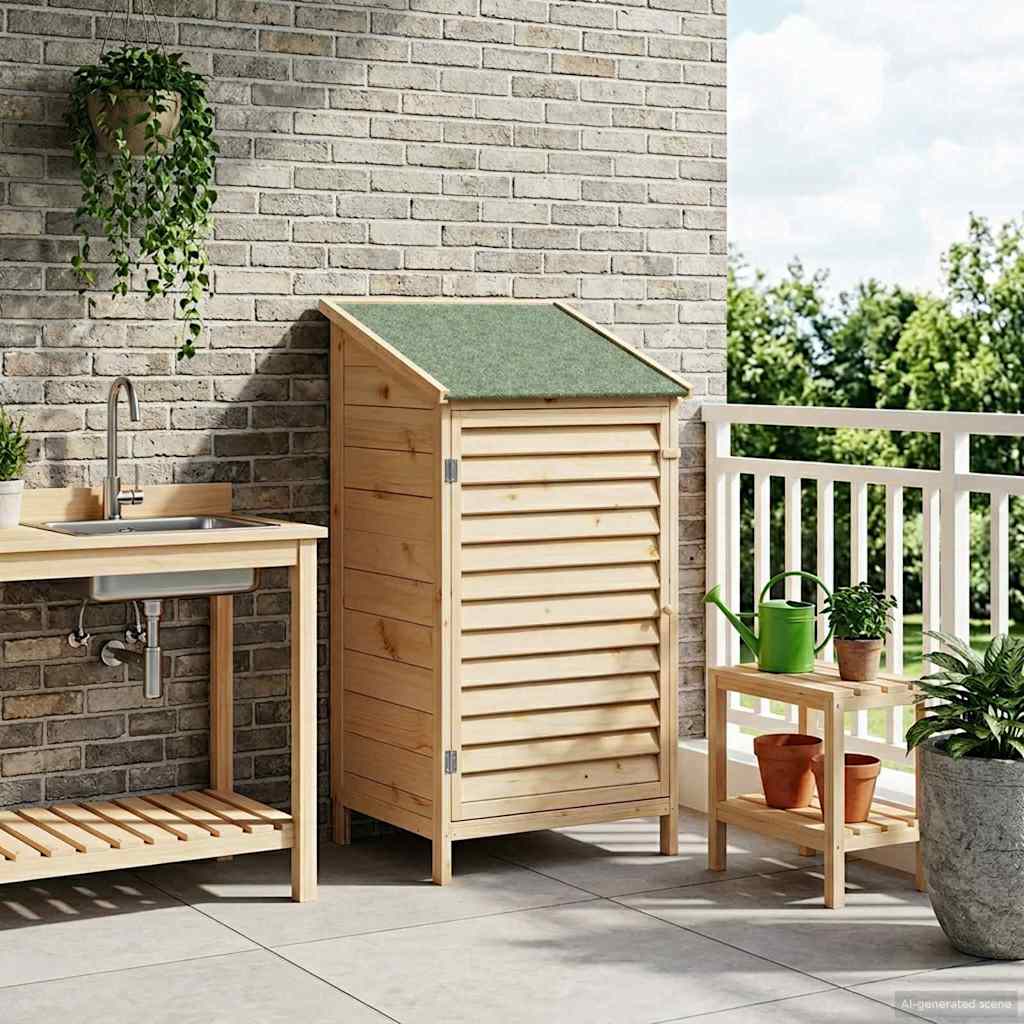 Tuinschuur Naturel 59 x 56 x 113,5 cm Massief Vurenhout