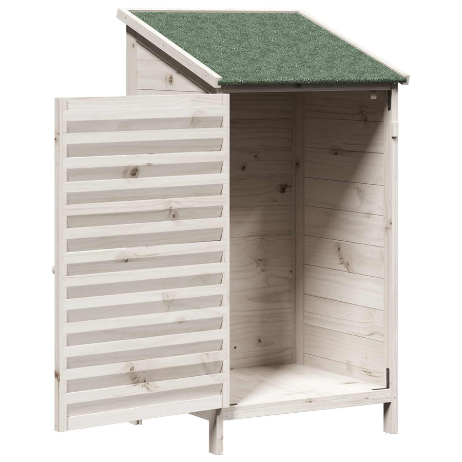 Tuinschuur Wit 59 x 56 x 113,5 cm Massief Vurenhout