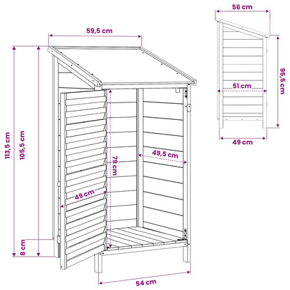 Tuinschuur Wit 59 x 56 x 113,5 cm Massief Vurenhout