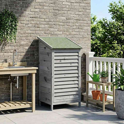 Tuinschuur Grijs 59 x 56 x 113,5 cm Massief Vurenhout