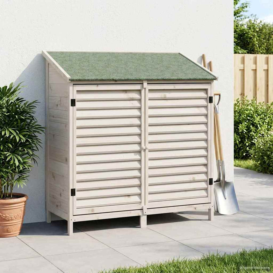 Tuinschuur Wit 106 x 56 x 113,5 cm Massief Vurenhout