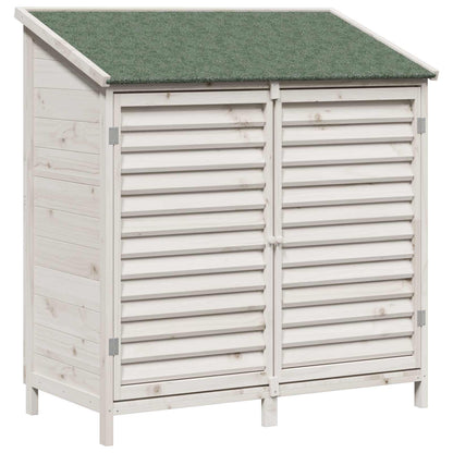 Tuinschuur Wit 106 x 56 x 113,5 cm Massief Vurenhout