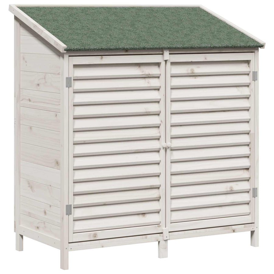 Tuinschuur Wit 106 x 56 x 113,5 cm Massief Vurenhout