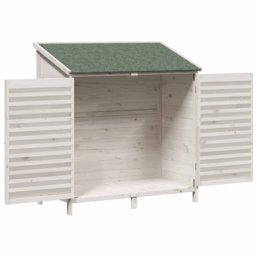 Tuinschuur Wit 106 x 56 x 113,5 cm Massief Vurenhout