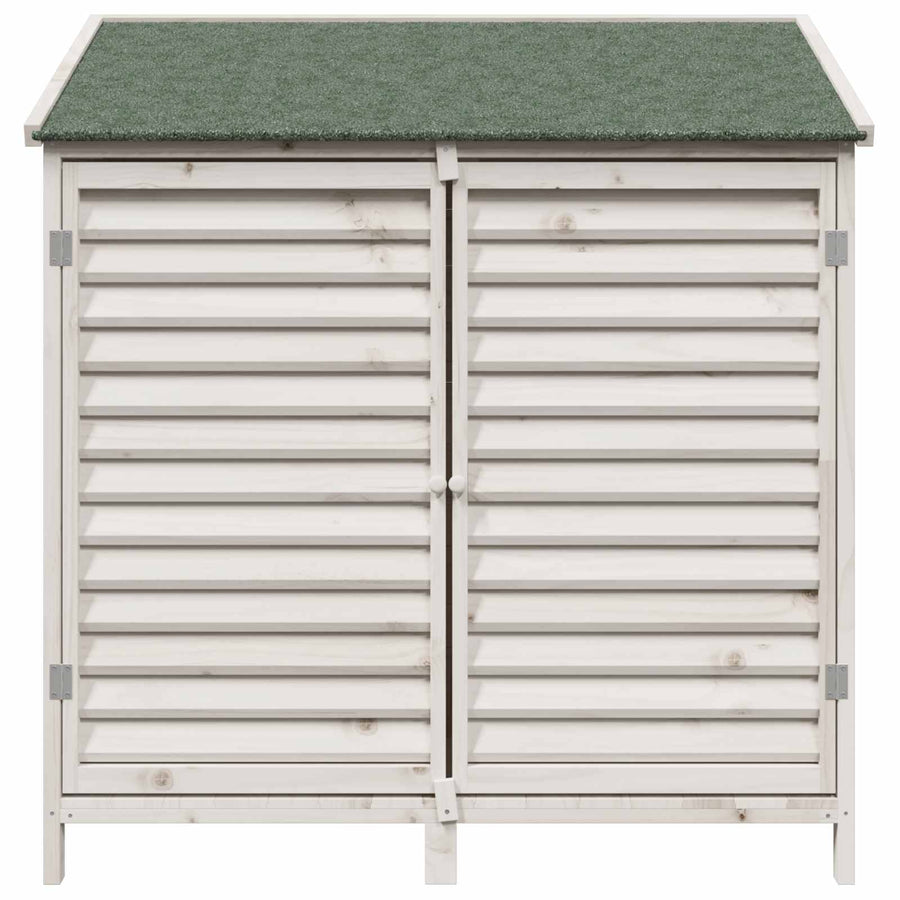 Tuinschuur Wit 106 x 56 x 113,5 cm Massief Vurenhout