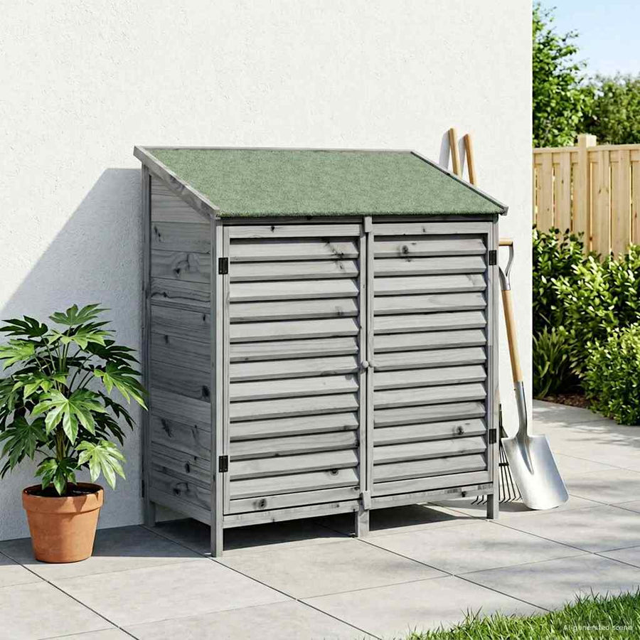 Tuinschuur Grijs 106 x 56 x 113,5 cm Massief Vurenhout
