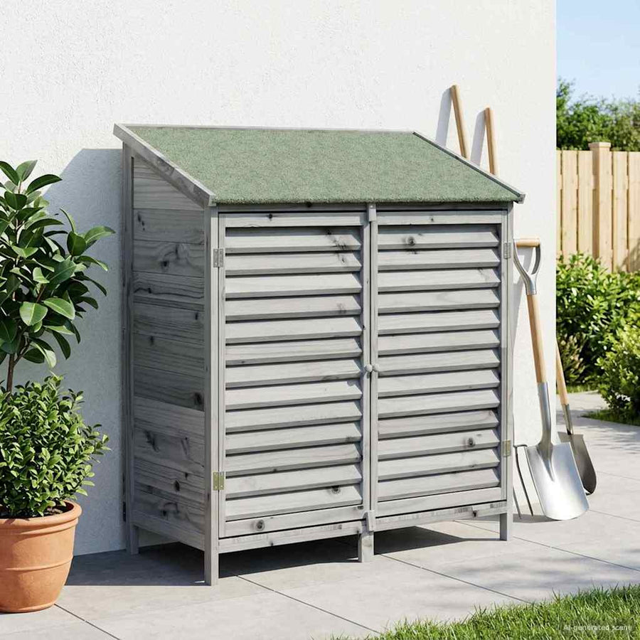 Tuinschuur Grijs 106 x 56 x 113,5 cm Massief Vurenhout