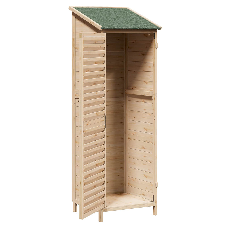 Tuinschuur Naturel 59 x 56 x 176 cm Massief Vurenhout