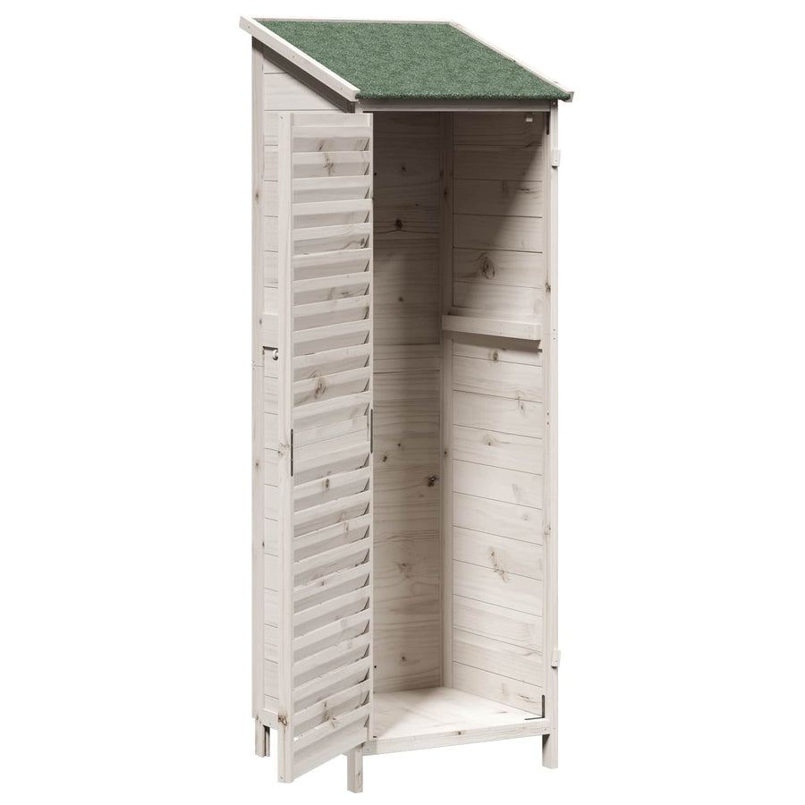 Tuinschuur Wit 59 x 56 x 176 cm Massief Vurenhout