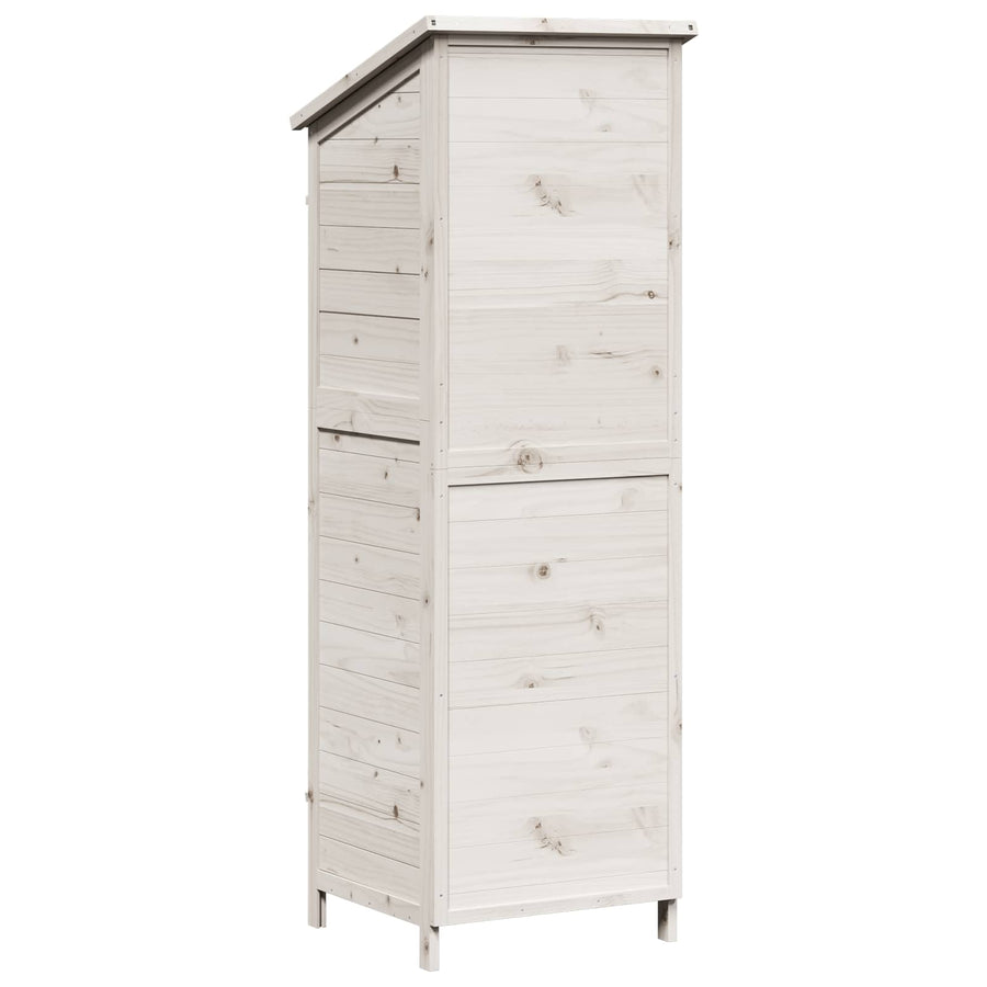 Tuinschuur Wit 59 x 56 x 176 cm Massief Vurenhout