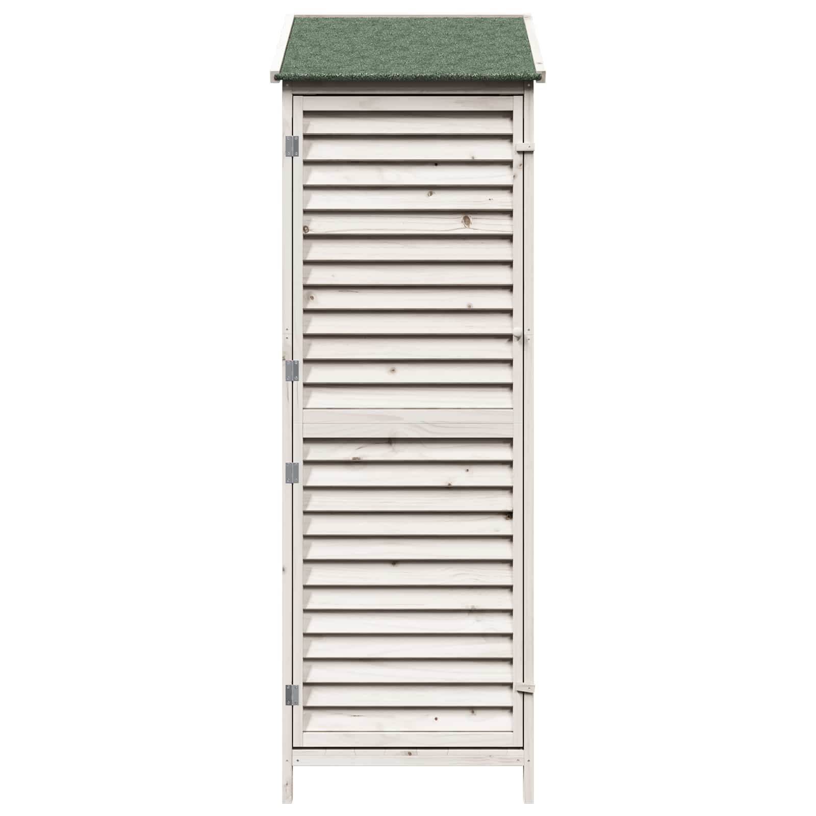 Tuinschuur Wit 59 x 56 x 176 cm Massief Vurenhout