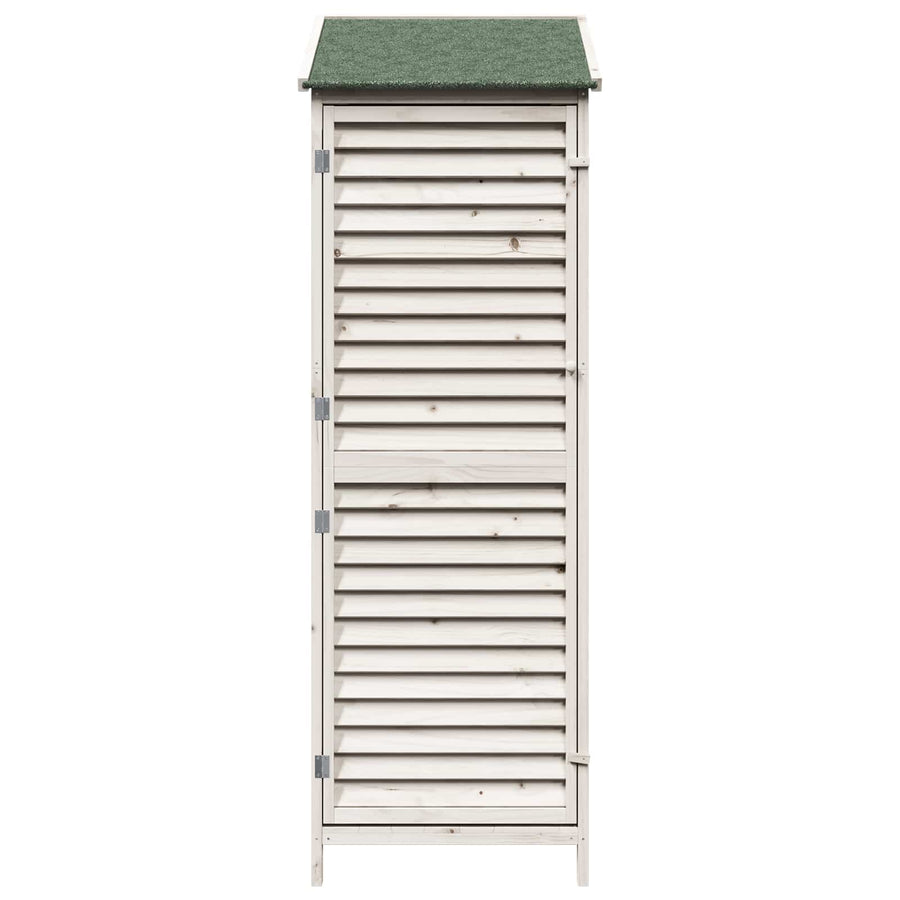 Tuinschuur Wit 59 x 56 x 176 cm Massief Vurenhout