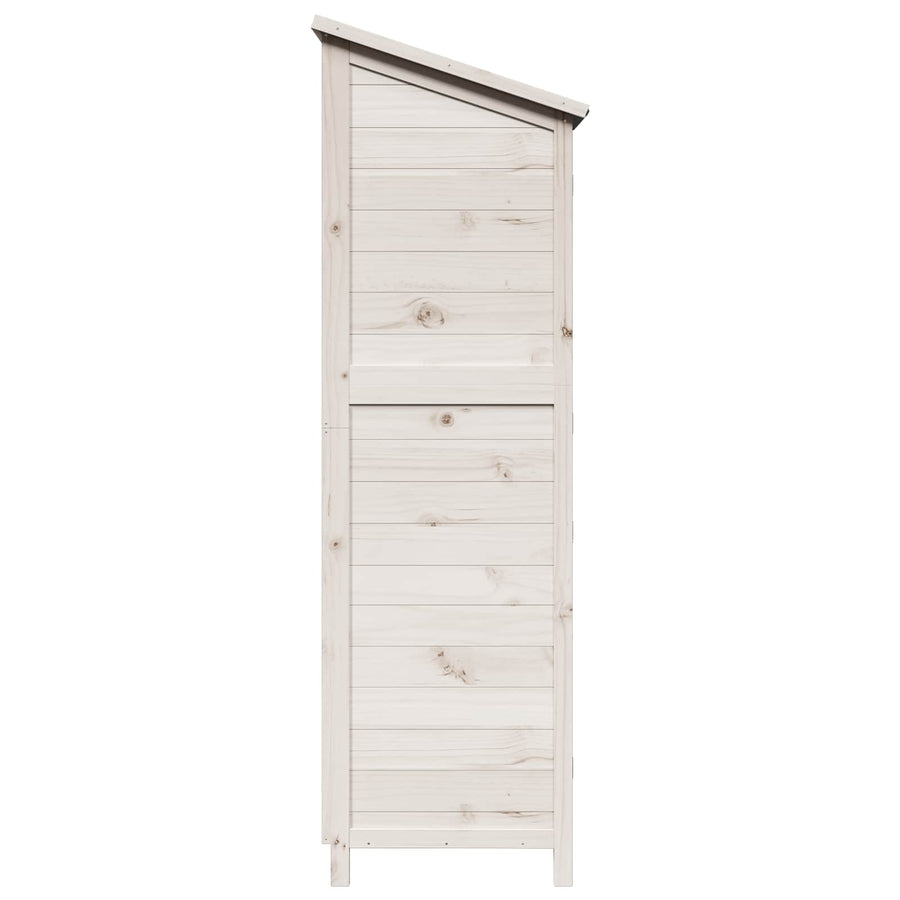 Tuinschuur Wit 59 x 56 x 176 cm Massief Vurenhout