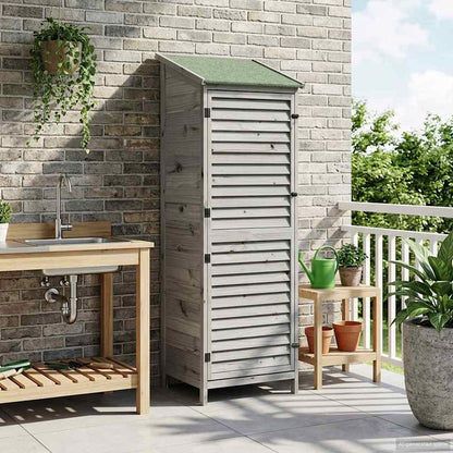 Tuinschuur Grijs 59 x 56 x 176 cm Massief Vurenhout