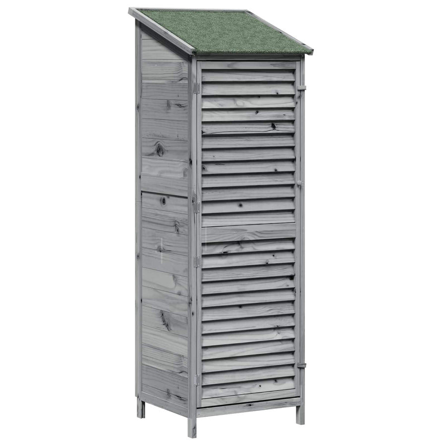 Tuinschuur Grijs 59 x 56 x 176 cm Massief Vurenhout