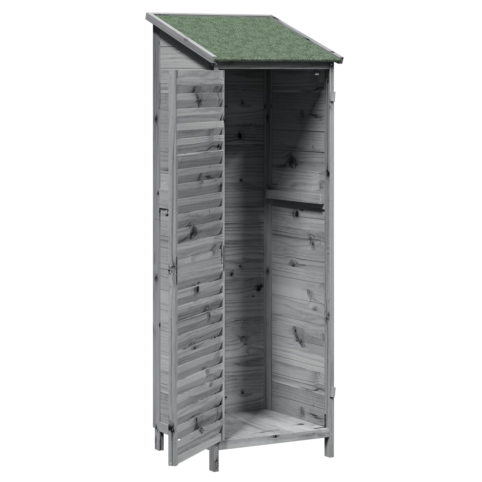 Tuinschuur Grijs 59 x 56 x 176 cm Massief Vurenhout