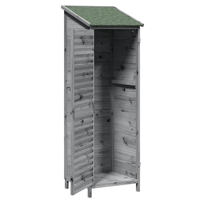 Tuinschuur Grijs 59 x 56 x 176 cm Massief Vurenhout