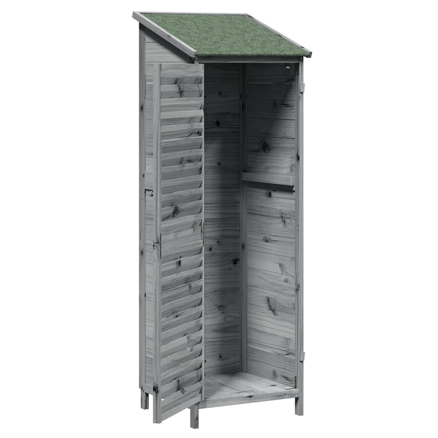 Tuinschuur Grijs 59 x 56 x 176 cm Massief Vurenhout