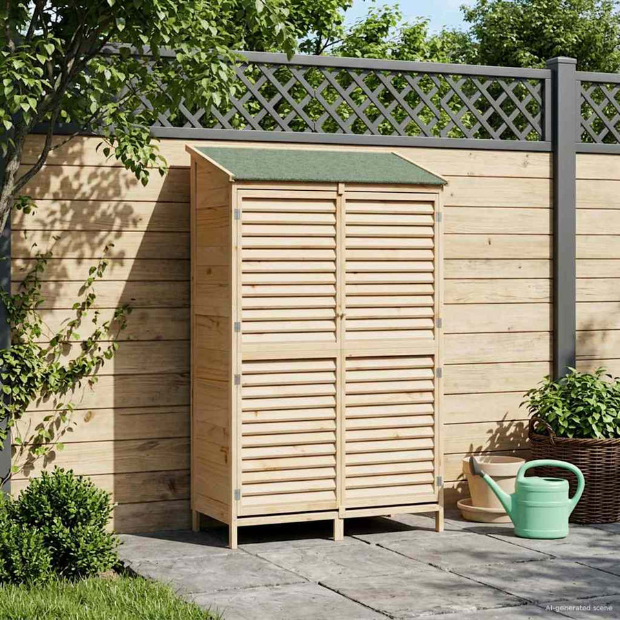 Tuinschuur Naturel 106 x 56 x 176,5 cm Massief Vurenhout