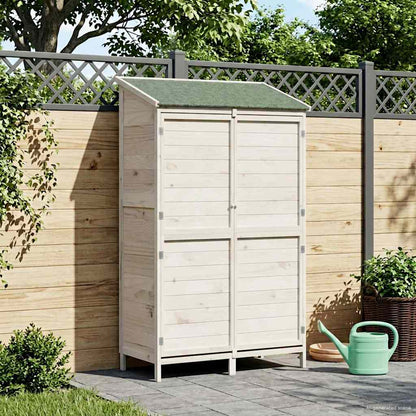 Tuinschuur Wit 106 x 56 x 176,5 cm Massief Vurenhout