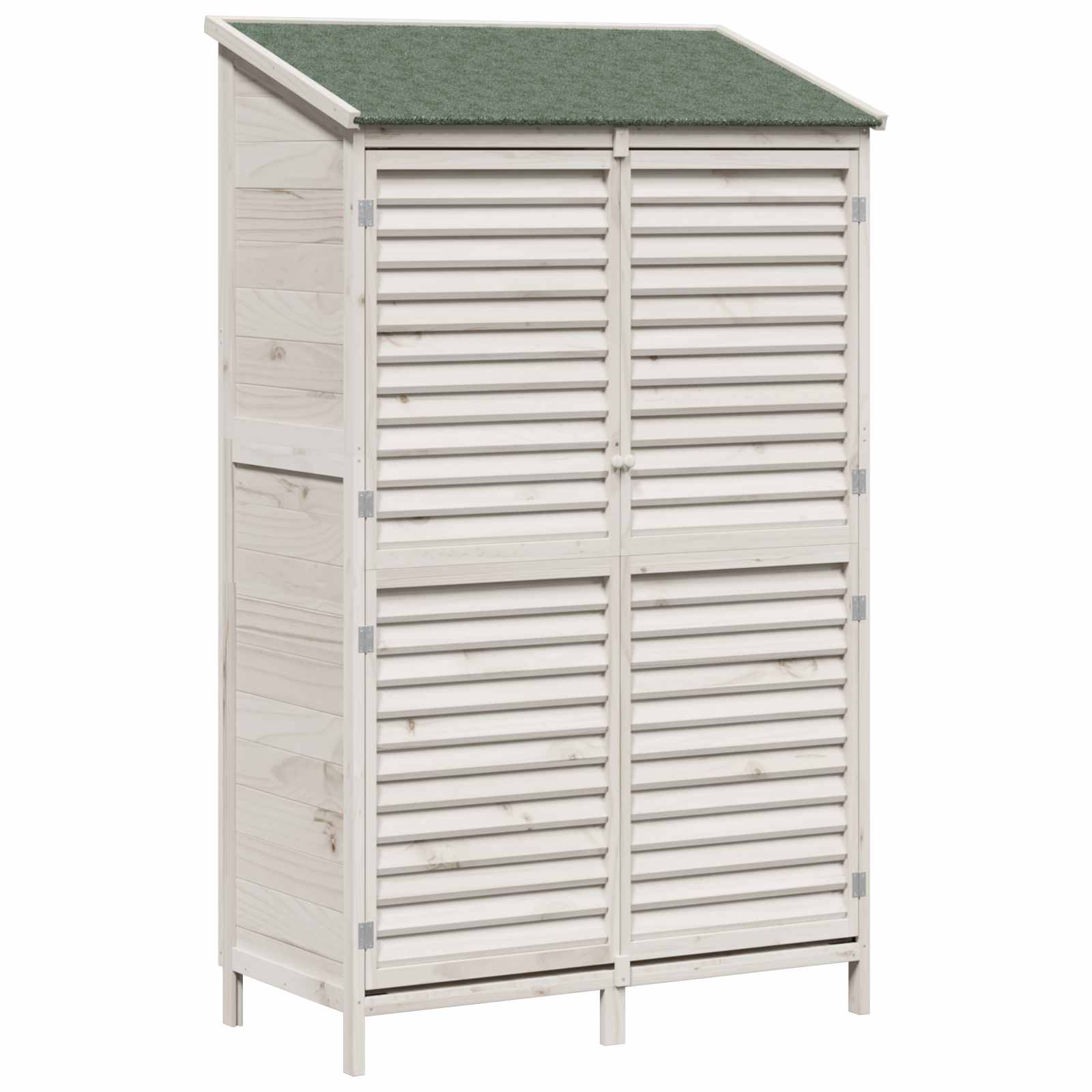 Tuinschuur Wit 106 x 56 x 176,5 cm Massief Vurenhout