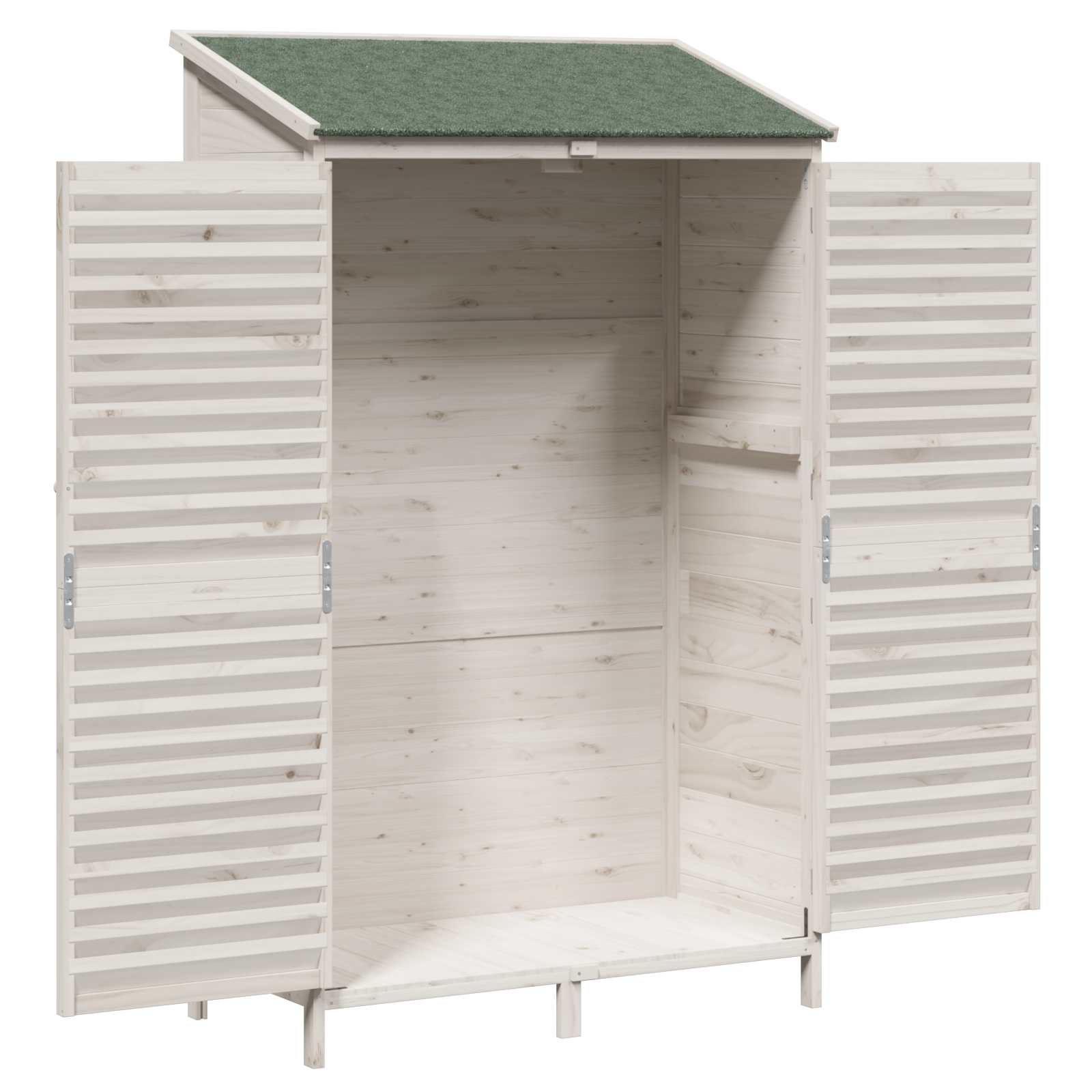 Tuinschuur Wit 106 x 56 x 176,5 cm Massief Vurenhout