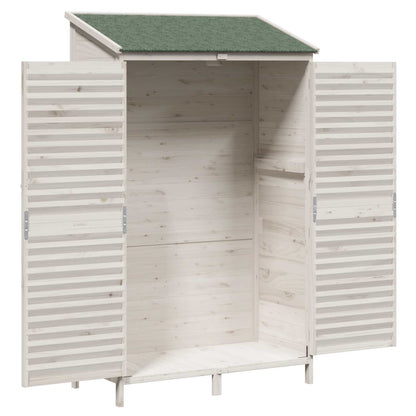 Tuinschuur Wit 106 x 56 x 176,5 cm Massief Vurenhout