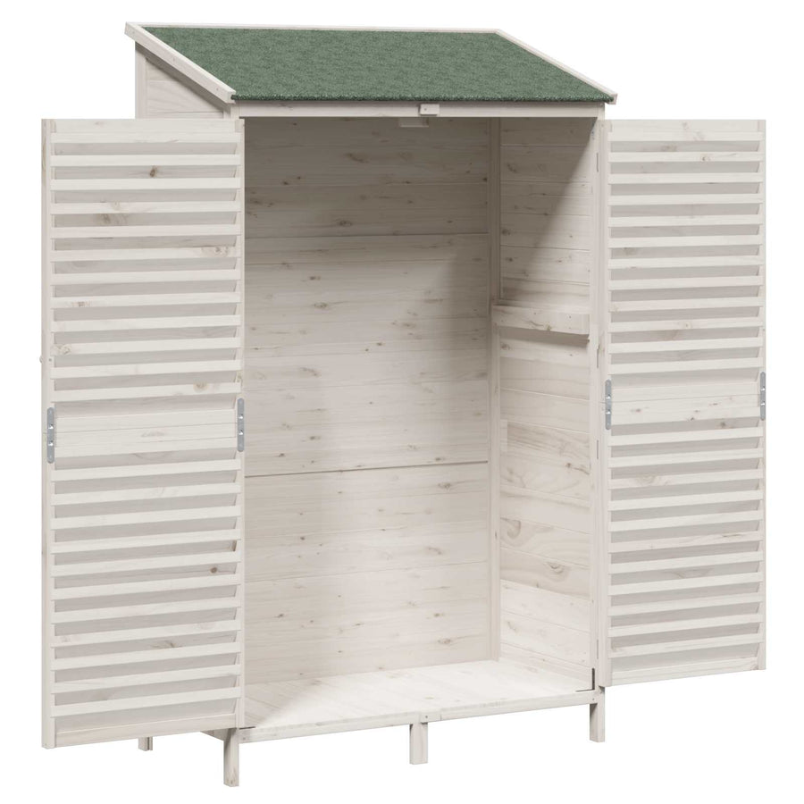 Tuinschuur Wit 106 x 56 x 176,5 cm Massief Vurenhout