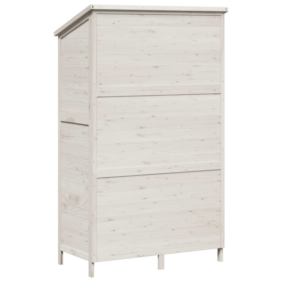 Tuinschuur Wit 106 x 56 x 176,5 cm Massief Vurenhout