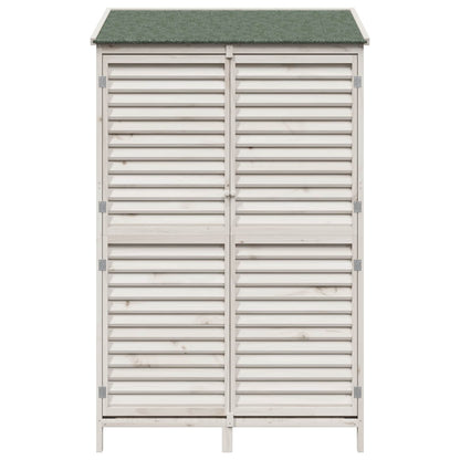 Tuinschuur Wit 106 x 56 x 176,5 cm Massief Vurenhout