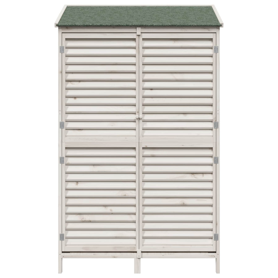 Tuinschuur Wit 106 x 56 x 176,5 cm Massief Vurenhout