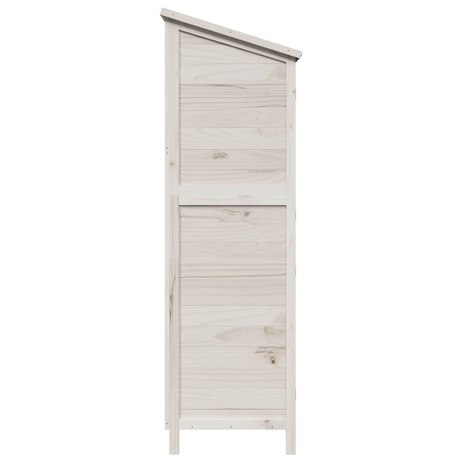 Tuinschuur Wit 106 x 56 x 176,5 cm Massief Vurenhout