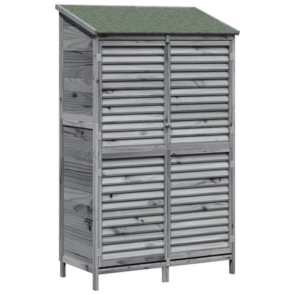 Tuinschuur Grijs 106 x 56 x 176,5 cm Massief Vurenhout