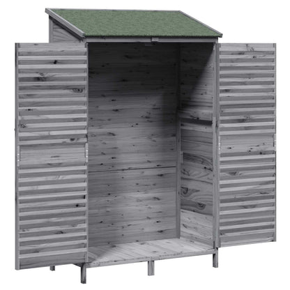 Tuinschuur Grijs 106 x 56 x 176,5 cm Massief Vurenhout
