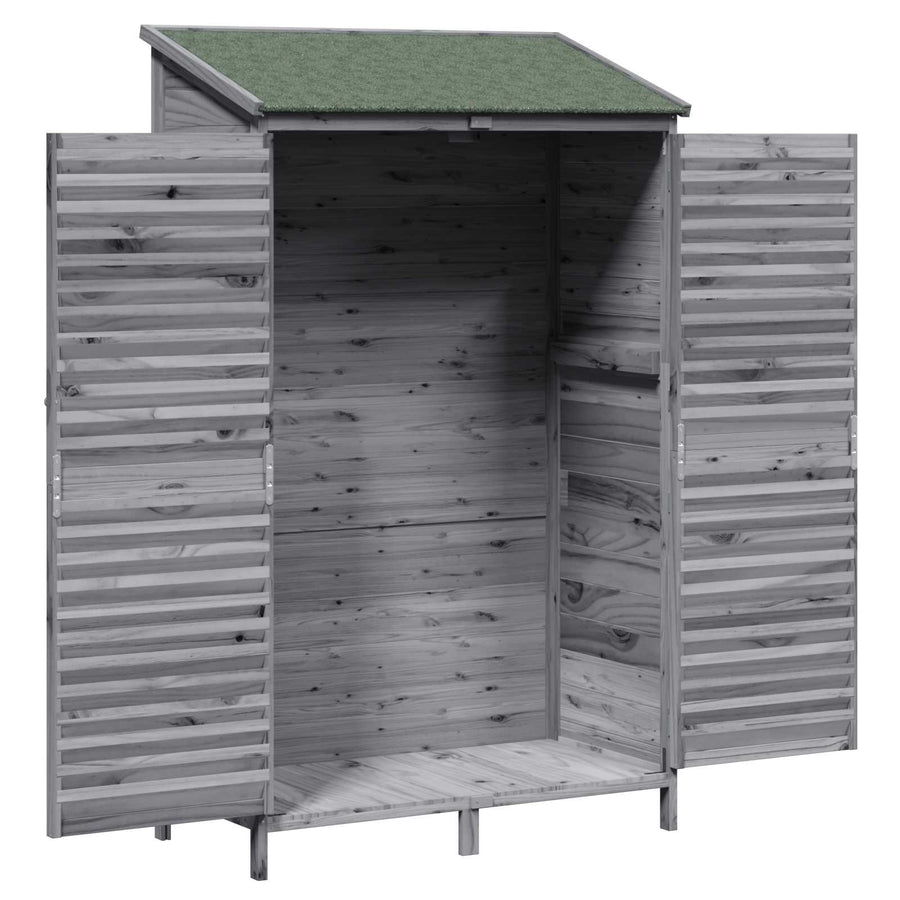 Tuinschuur Grijs 106 x 56 x 176,5 cm Massief Vurenhout