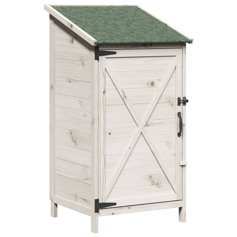 Tuinschuur Wit 59,5 x 56 x 113,5 cm Bewerkt hout
