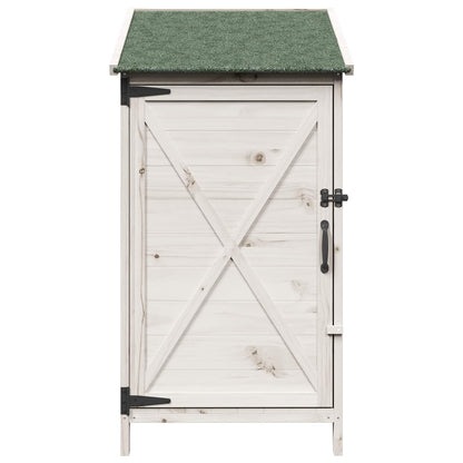 Tuinschuur Wit 59,5 x 56 x 113,5 cm Bewerkt hout