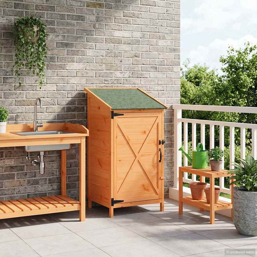Tuinschuur Bruin 59,5 x 56 x 113,5 cm Bewerkt hout