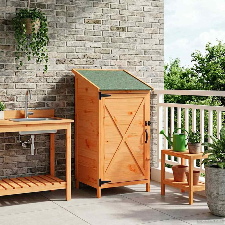 Tuinschuur Bruin 59,5 x 56 x 113,5 cm Bewerkt hout