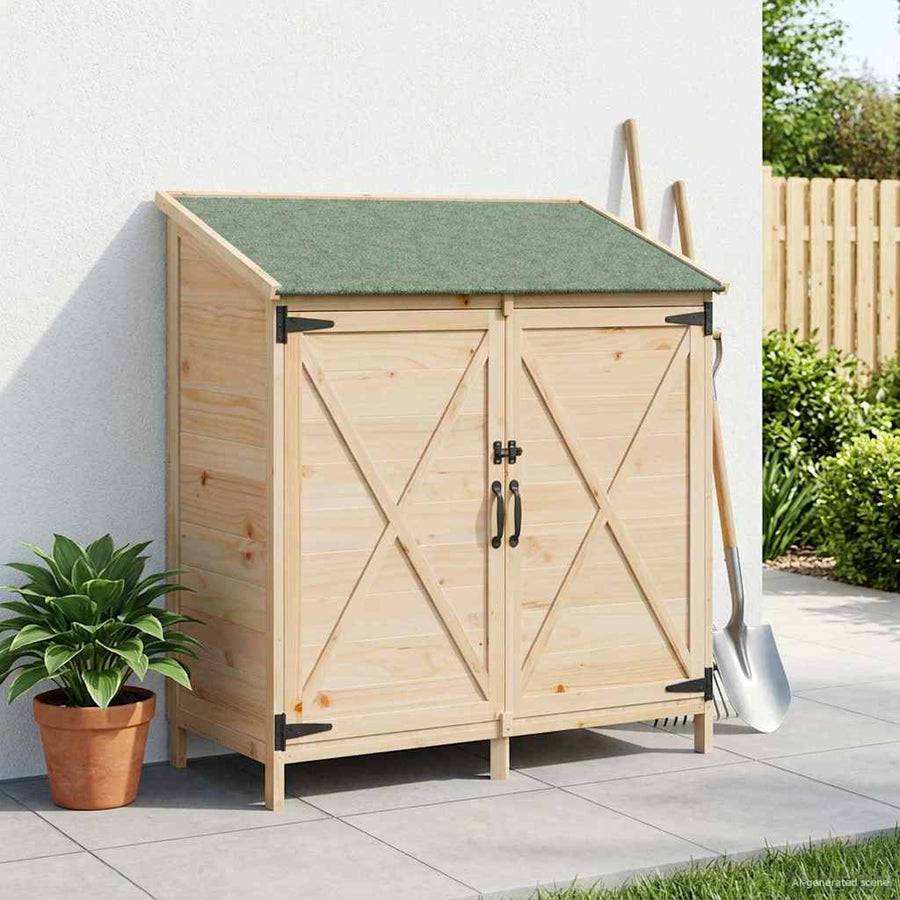 Tuinschuur Naturel 106 x 56 x 113,5 cm Bewerkt hout