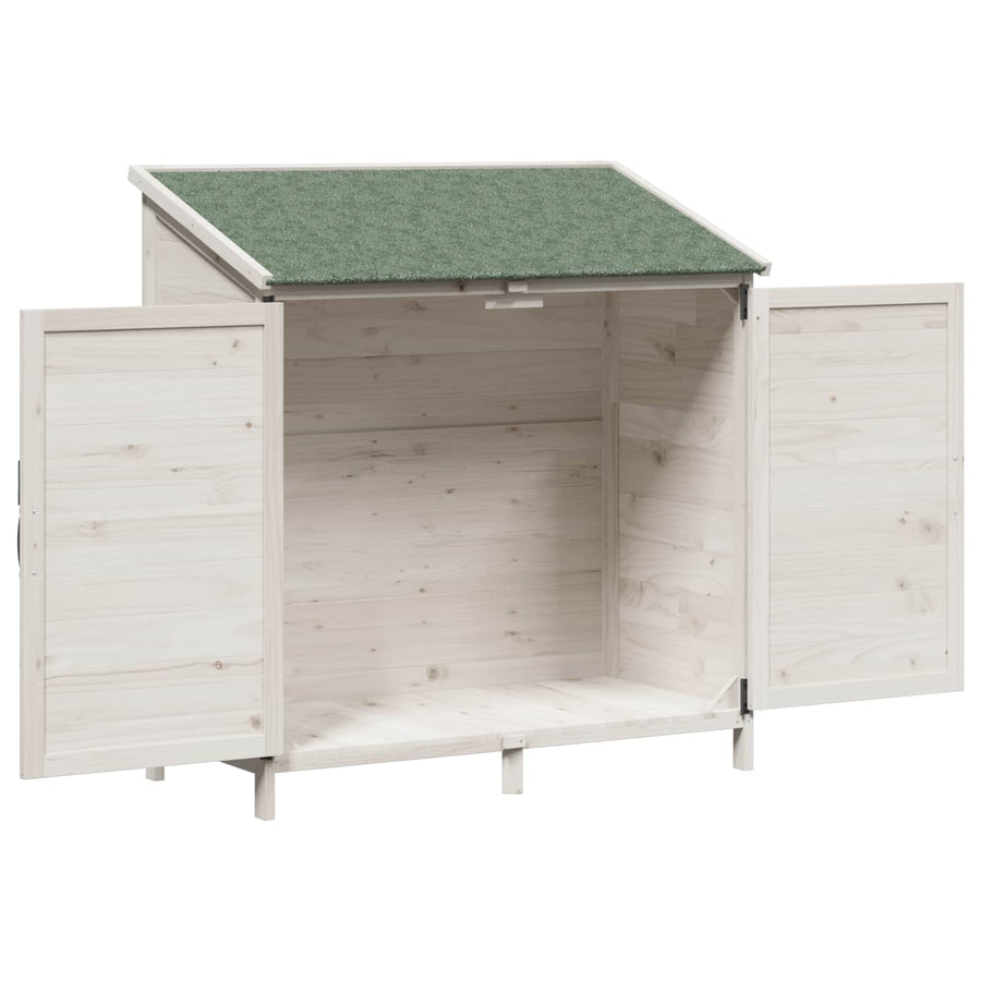 Tuinschuur Wit 106 x 56 x 113,5 cm Bewerkt hout