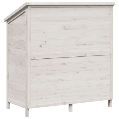 Tuinschuur Wit 106 x 56 x 113,5 cm Bewerkt hout