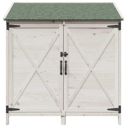 Tuinschuur Wit 106 x 56 x 113,5 cm Bewerkt hout